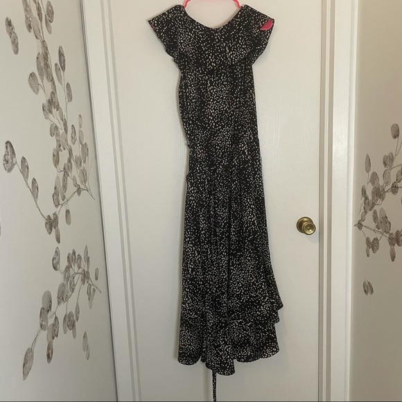 Max Studio Polka Dot High-Low Ruffle Wrap Dress, XL NWT - Picture 3 of 6